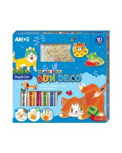 Amos Üvegmatrica dekor szett, 10 szín, 12 sablon - cicák, kutyák
