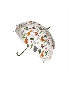Áttetsző gyerek esernyő, állatos, 72 cm - erdei állatok