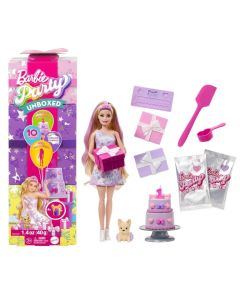 Barbie Party Reveal meglepetés baba szett - Francia bulldog kutyussal