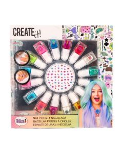 Canenco Create It! Körömlakk szett 16 színnel és köröm matricákkal