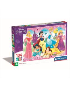 Clementoni Puzzle 104 db SuperColor - Disney Hercegnők