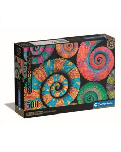 Clementoni Puzzle 500 db poszterrel Colorboom - Színes kaméleonok