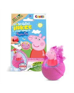 Craze Inkee vegán fürdőgolyó csomag eperfagyi aormával - Peppa malac nyomda figurával