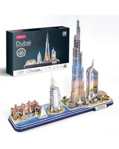 CubicFun 3D puzzle City Line Dubai LED világítással