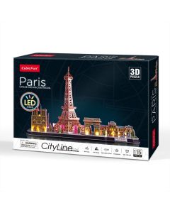 CubicFun 3D puzzle City Line Párizs LED világítással (csomagolás sérült)