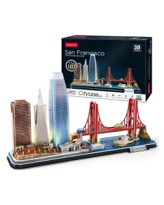 CubicFun 3D puzzle City Line San Francisco LED világítással
