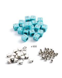 Djeco Alphabet beads - Betű gyöngyök ékszerkészítő, ezüst