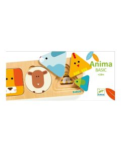 Djeco Anima Basic - Mini-logika 3 rétegű formaillesztő, formaberakó