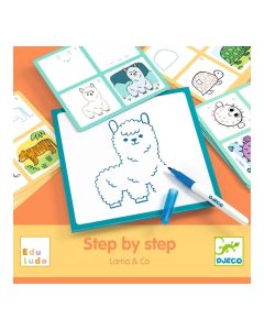 Djeco Step by Step Lama & Co - Rajzolás lépésről lépésre, Mintázat