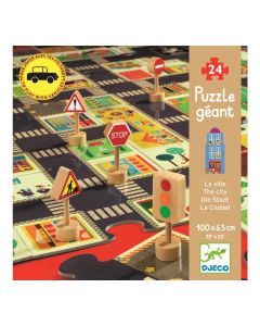 Djeco The city - A város, óriás padló puzzle, 24 db-os