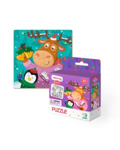 Dodo puzzle 2 az 1-ben puzzle és színező - rénszarvas és pingvin, 16 db