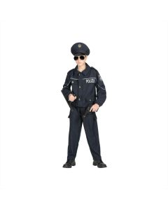Fekete rendőr jelmez, 104 cm