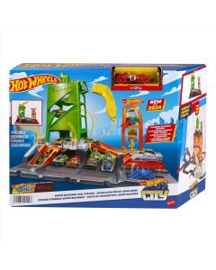 Hot Wheels City Szuper töltőállomás pályaszett autóval