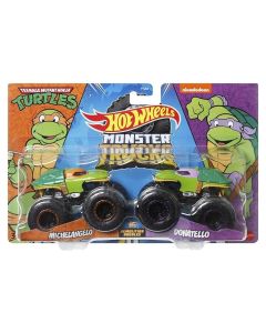 Hot Wheels Monster Trucks kisautó 1:64 Demolition Doubles duplacsomag - Michelangelo vs. Donatello