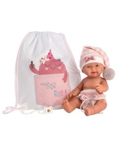Llorens Bebita újszülött baba táskában, 26 cm