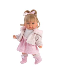 Llorens Valeria baba rózsaszín ruhában 28 cm