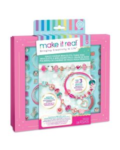 Make It Real Kristály medál karkötők, mind pink