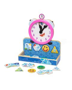 Melissa & Doug fa készségfejlesztő játék, Azúrkék nyomok és te - mágneses óra