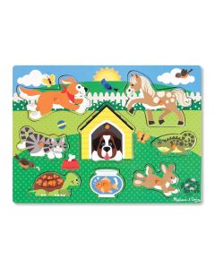 Melissa & Doug Fa készségfejlesztő játék, háziállatok puzzle