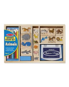 Melissa & Doug Fa nyomda készlet ceruzákkal, állatok