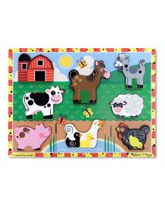 Melissa & Doug Készségfejlesztő játék, Könnyen megfogható puzzle, farm