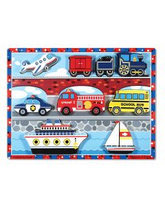 Melissa & Doug Készségfejlesztő játék, Könnyen megfogható puzzle, járművek