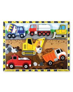 Melissa & Doug Készségfejlesztő játék, Könnyen megfogható puzzle, munkagépek