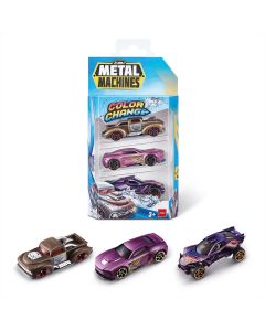 Metal Machines színváltós fém kisautó csomag, 3 db-os, 1. sorozat - többféle