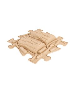 Muffik ortopédiai puzzle - kemény farönkök, bézs, 1 db