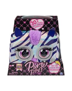 Purse Pets Metál csillogás állatos táska - Rebel Stripez zebra