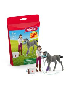 Schleich 42752 Pocket Set - Horse Club Gondozás szett Trakehner csikóval