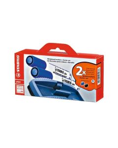 Stabilo Plan WhiteBoard marker kék és fekete táblafilc, szivaccsal