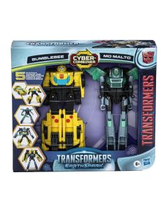 Transformers Earthspark Cyber-Combiner figurák - Bumblebee és Mo Malto