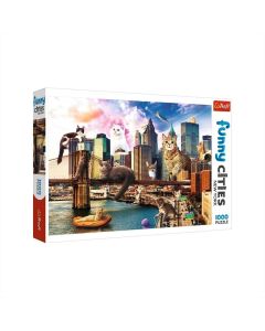 Trefl puzzle Crazy City 1000 db - Macskák New Yorkban