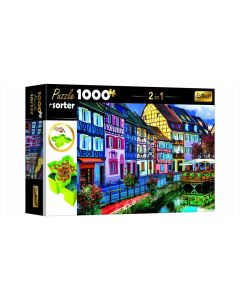 Trefl puzzle ragasztóval 1000 db - Színes utcakép