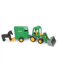 Wader Farmer traktor lószállító utánfutóval, 41 cm