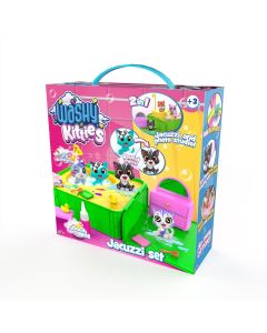Washy Friends Color Reveal Pancsoló cicusok jacuzzival és 5 kiegészítővel, 2 figurával