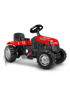 XXL piros pedálos traktor pótkocsival