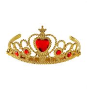 Arany tiara vörös drágakövekkel, egyméret