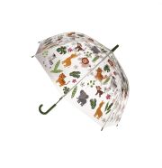 Áttetsző gyerek esernyő, állatos, 72 cm - erdei állatok