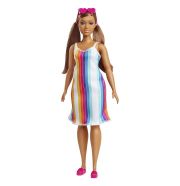 Barbie 50. évfordulós Malibu baba - vidám csíkos ruhában