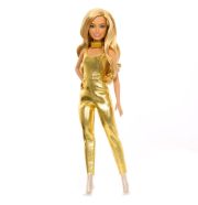 Barbie Fashionista Barátnők stílusos divatbaba - 65. évfordulós baba aranyszínű ruhában