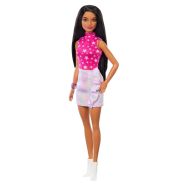 Barbie Fashionista barátnők stílusos divatbaba - 65. évfordulós baba csillagos pink topban