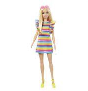 Barbie Fashionista barátnők stílusos divatbaba - szivárvány csíkos ruhában