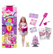 Barbie Party Reveal meglepetés baba szett - Francia bulldog kutyussal