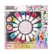 Canenco Create It! Körömlakk szett 16 színnel és köröm matricákkal