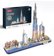 CubicFun 3D puzzle City Line Dubai LED világítással