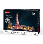 CubicFun 3D puzzle City Line Párizs LED világítással (csomagolás sérült)