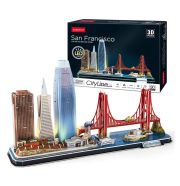 CubicFun 3D puzzle City Line San Francisco LED világítással