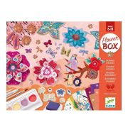 Djeco Kreatív műhely, Flower box - Virágos kert, 6 technika 1 dobozban